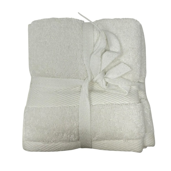 Brooks Brothers set of 5 Premium Turkish White Washcloths New - Picture 5 of 5